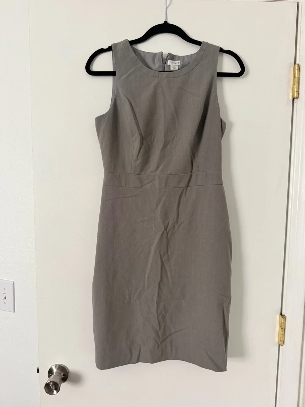 J. Crew Sleeveless Gray Shift Midi Dress